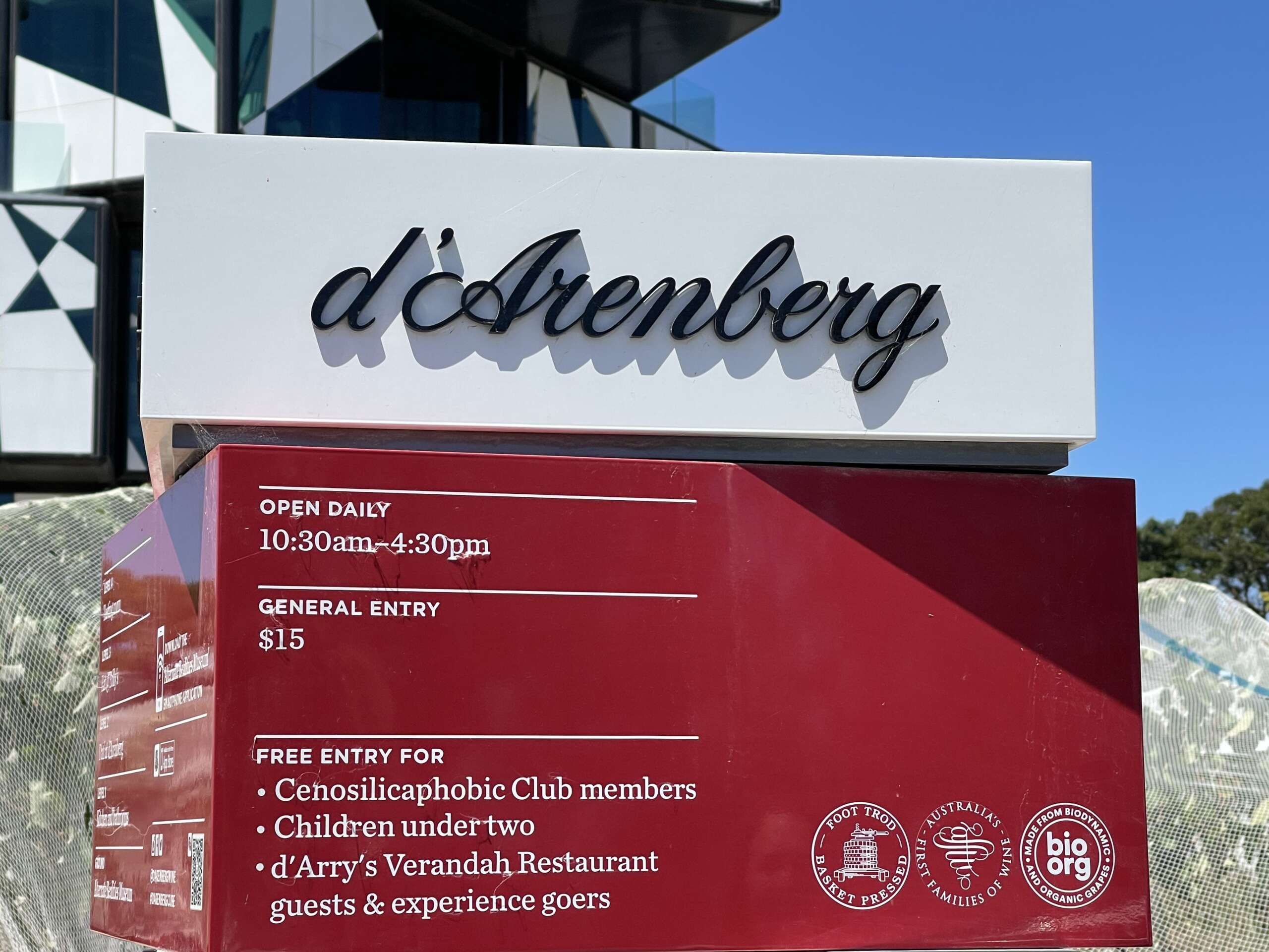 d’Arenberg Wines McLaren Vale, SA